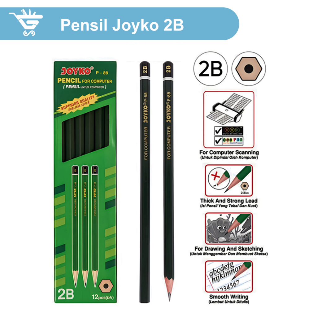 

Pensil 2B Joyko P-88 Hijau (12 Pcs)