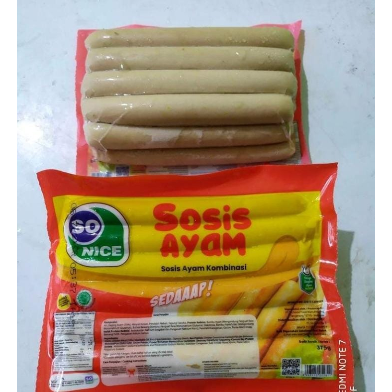 Sosis Ayam So nice 1 kg Isi 40 Pcs / Frozen Food