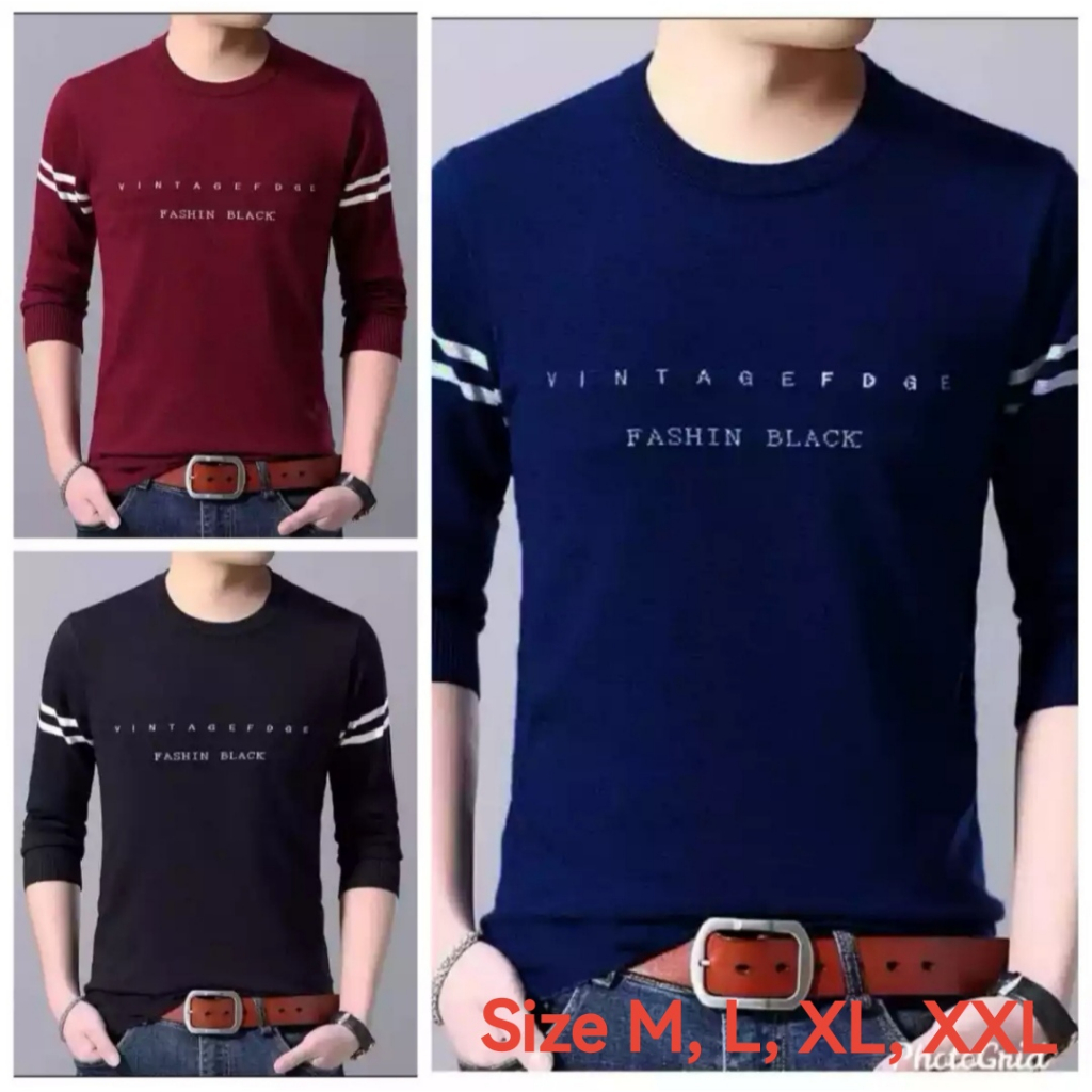 Promo Sweater Pria Bisa COD Kaos Pria Vintag Kaos Pria Distro Terbaru Crewneck Cowok Keren Sweater Pria Terlaris Kaos Pria Lengan Panjang Baju Cowok Murah Kaos Cowok Kekinian