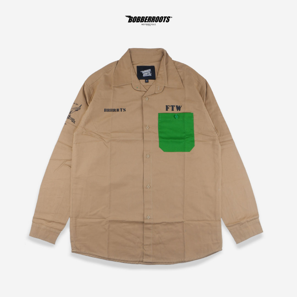 BOBBERROOTS - Kemeja bengkel workshirt longsleeve GRIPPO