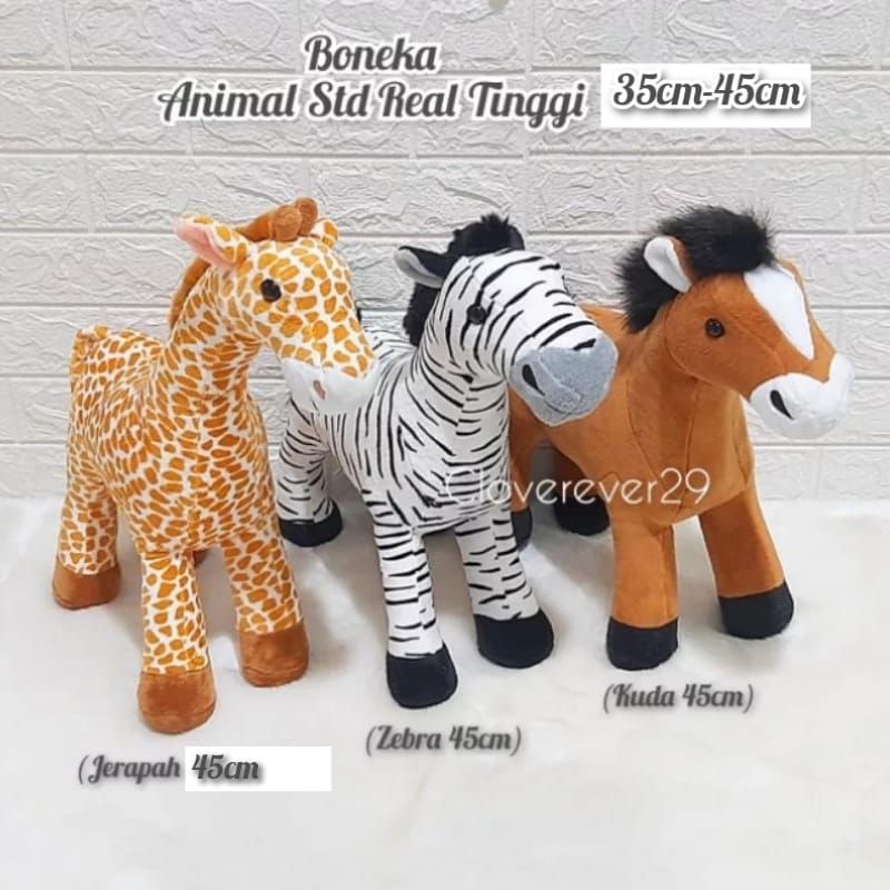 Boneka Hewan Lucu Jerapah Kuda Zebra Mainan Anak Soft Toy