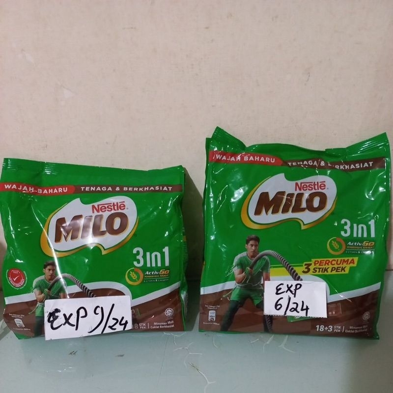 MILO MALAYSIA 3 in 1 (21stik)  MILO 3in1 NEW PACKING