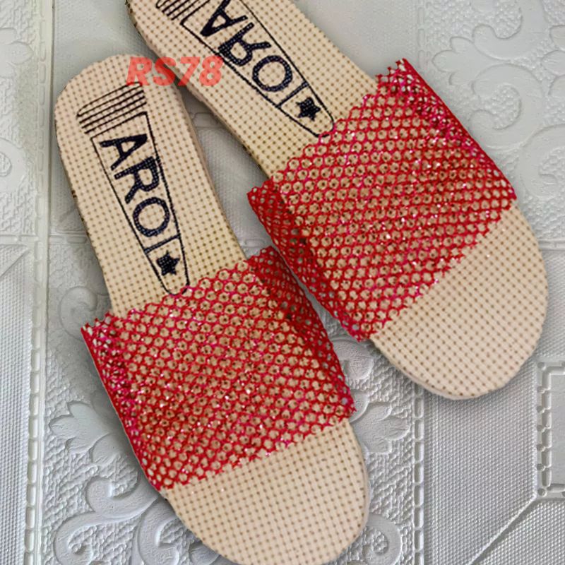 Sandal jaring/jala motif lebar