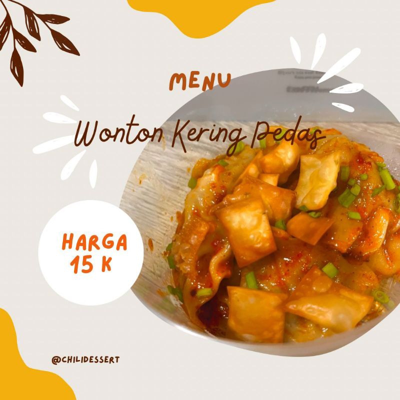 Wonton Kering Pedas