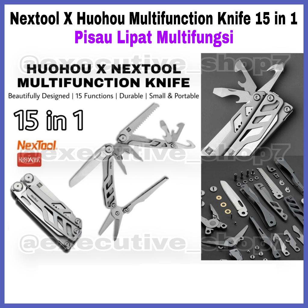 Nextool X Huohou Multifunction Knife 15 in 1 - Pisau Lipat Multifungsi
