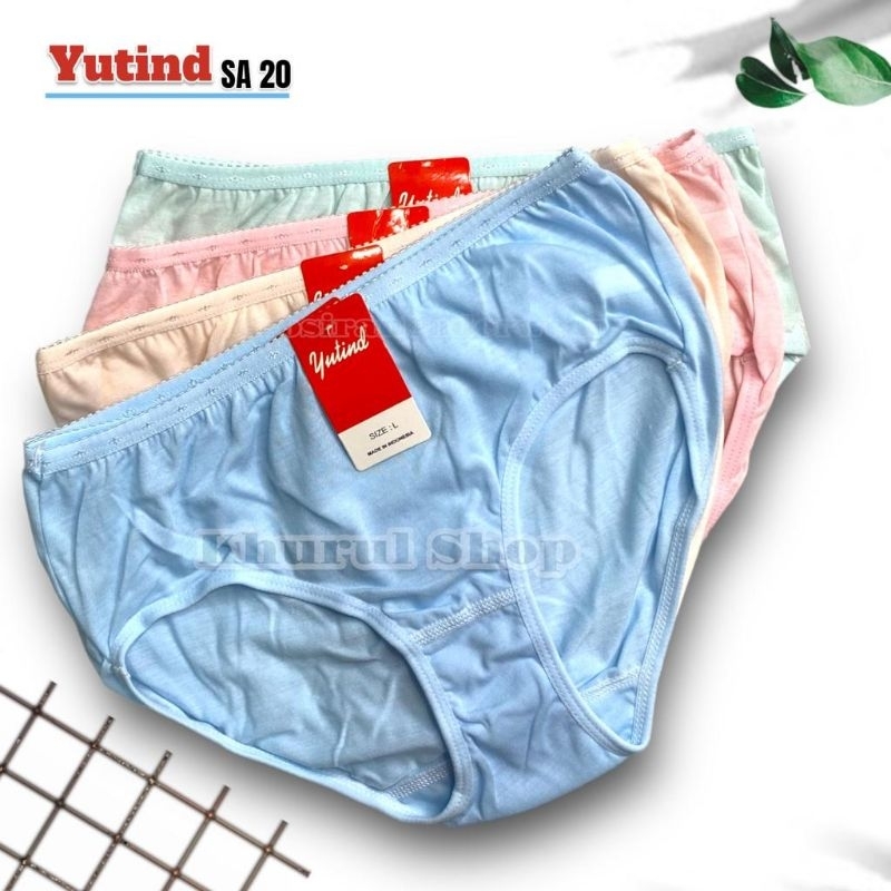 12pc-Celana Dalam Wanita Dewasa YUTIND SA 20 Warna Terang-CD Lusinan Murah M,L,XL,XXL-Celana Cewe GR
