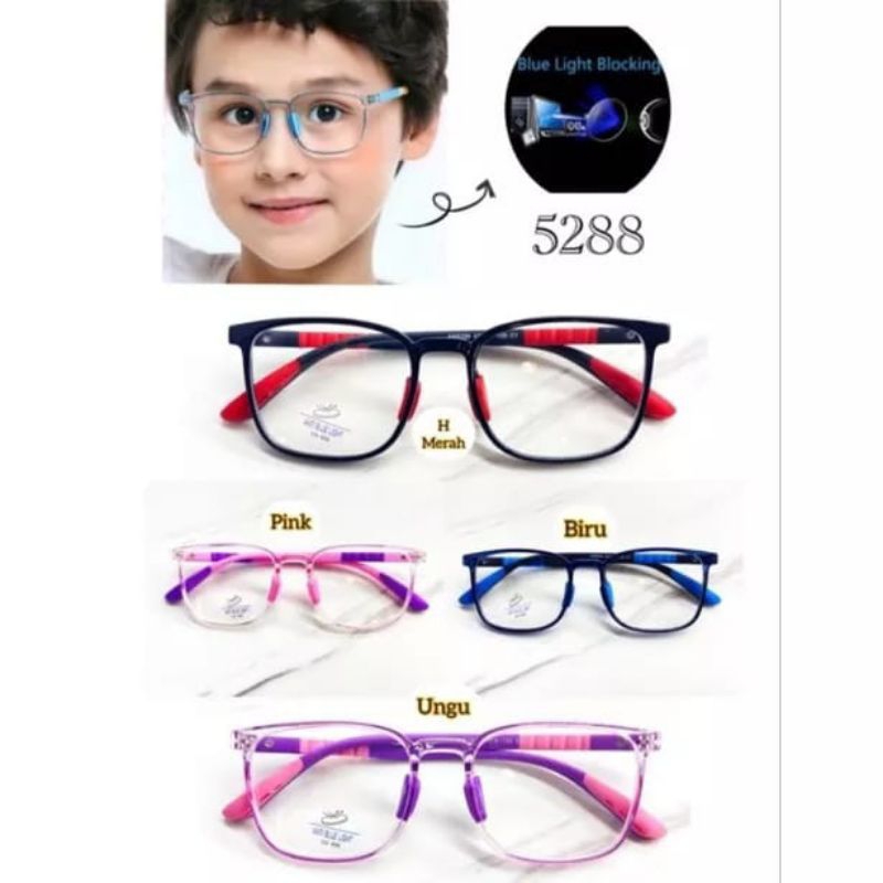 Frame Kacamata Anak Anti Radiasi Blueray | Anti Radiasi Hp dan Laptop | Kacamata Anak Lentur | Kacam