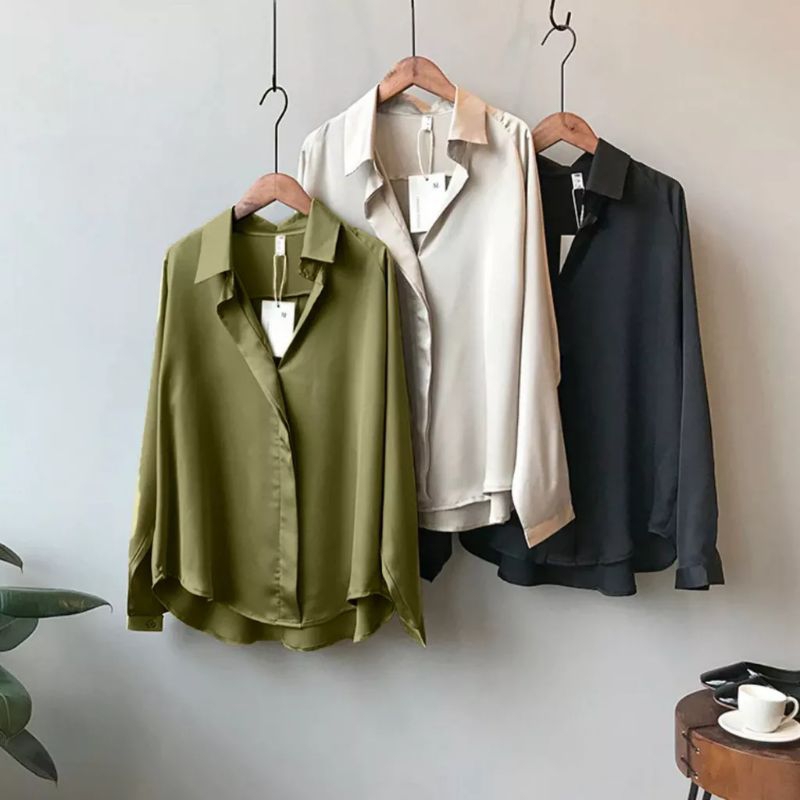 Blouse Luna Silk Blouse Korea Blouse Wanita