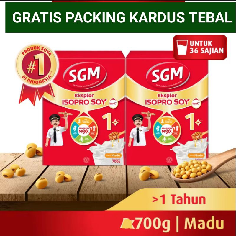 SGM EKSPLOR SOYA 1 PLUS madu vanila 700 gram (gratis packing kardus)