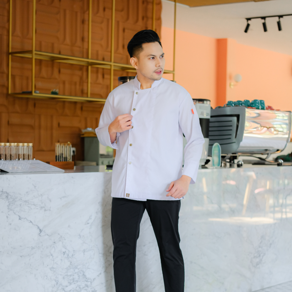 Baju Koki Polos | Baju Koki Lengan Panjang | Baju Koki Putih | Baju Koki Chef Coat Polos Putih
