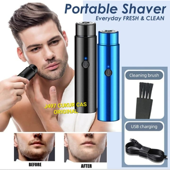 J497 Ori cukuran janggot  ELEKTRIK PORTABLE SHAVER USB CASAN CHARGING MINI ALAT MESIN HAIR RAMBUT