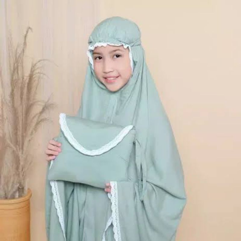 Mukena Anak Polosan model terusan