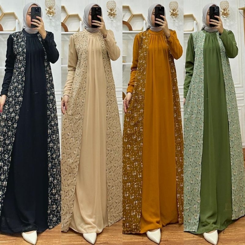 NEW GAMIS CERUTY POLOS MIX MOTIF//DIANA DRESS//GAMIS CANTIK