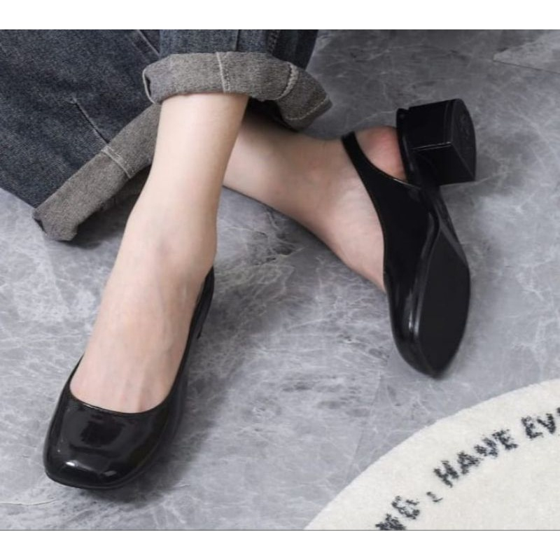 Sepatu Sandal Wanita Model Terbaru 2023/ Wedges Karet Jelly Sendal Hak Selop Wanita firal 2023..bisa