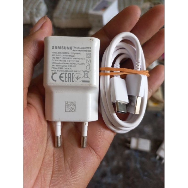 charger original cabutan hp samsung 1'55A barcode type C A03S A02S dll