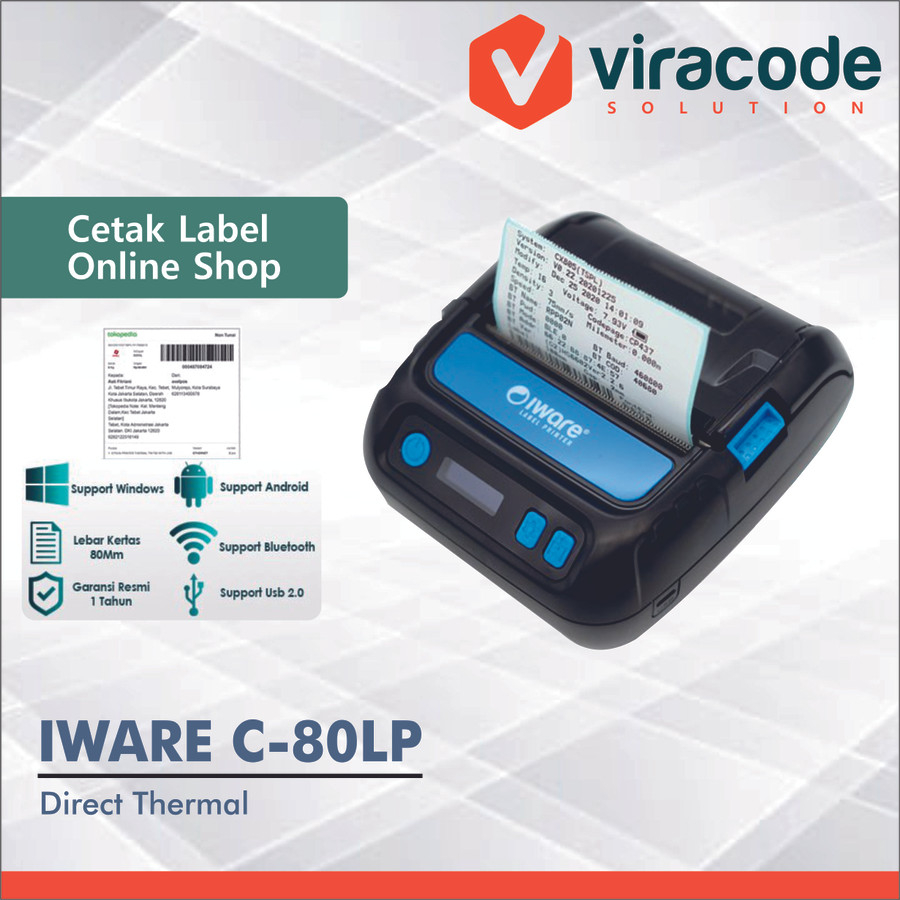 Printer Label Portable Iware IW-C8LP 80mm - Setara PANDA PRJ-80BL