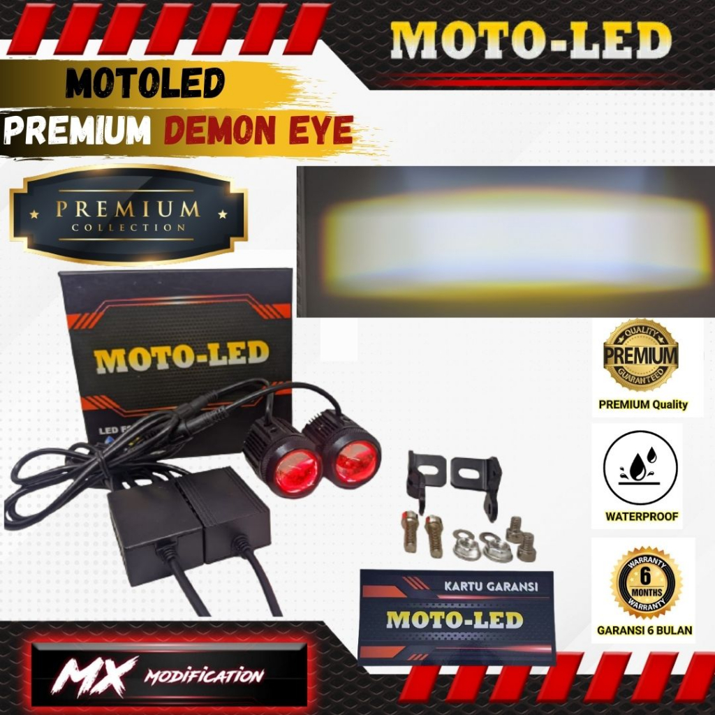 Lampu Laser Tembak MOTOLED foglamp D2H Dual Colour PREMIUM