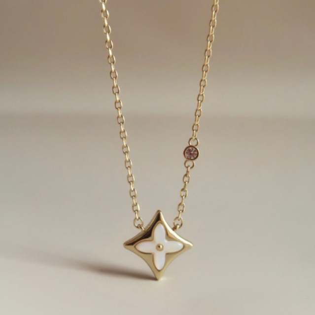 Louisa Necklace - Kalung Wanita | 14K Gold Plating Kalung Wanita Lapis Emas 14k with Crystal | Byol