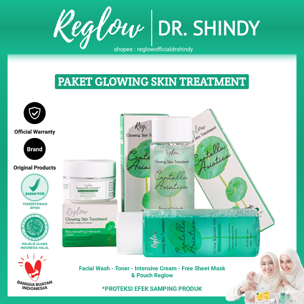 REGLOW DR SHINDY Glow Skin Treatment Skincare Perawatan Pemutih Wajah Glowing Bpom Original Paket Re