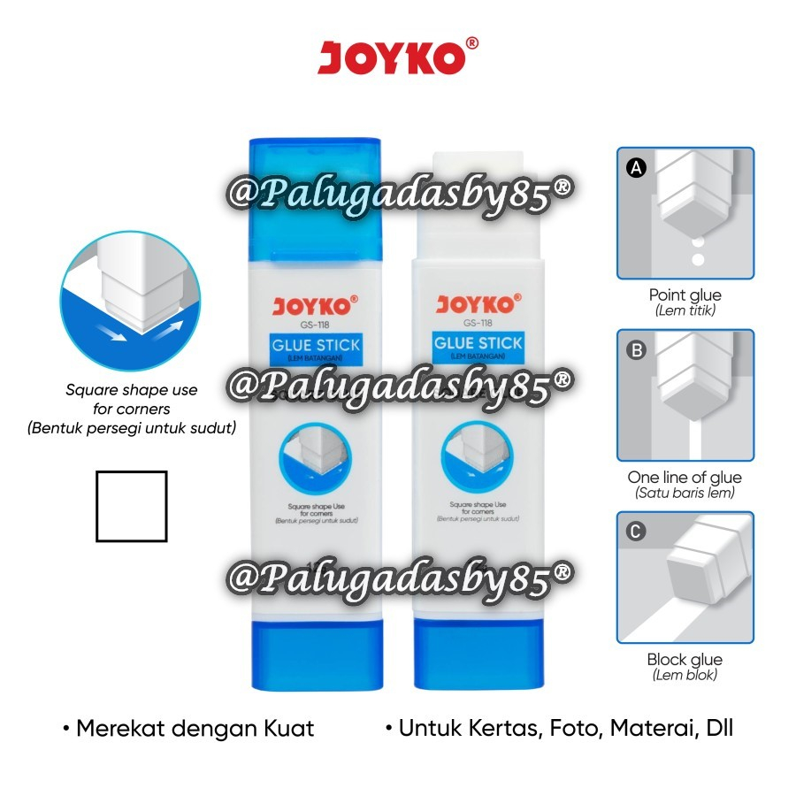 

(1 Biji) GROSIR Glue Stick JOYKO GS-118 12 Gr Square Glue / Glue Stick Lem Batang Joyko GS-118 12gr Square Glue / GS 118 GS118