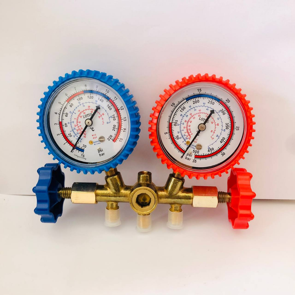 44Cipay - Manifold Ac Double Gauge R22 R134A R410A R32 Testing Multi Ac Mobil Rumah