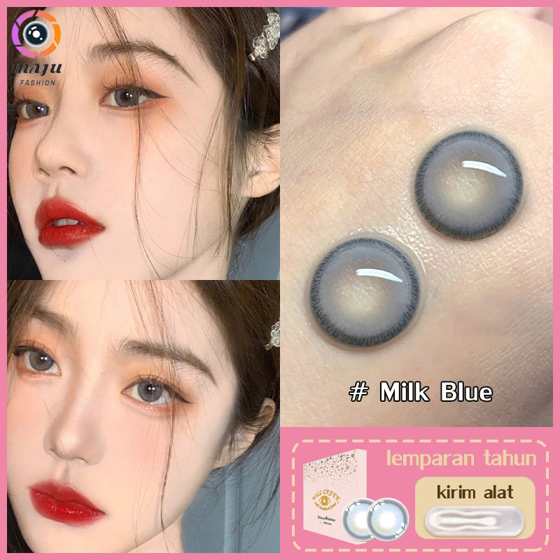 MAJU✔️100% ORI Softlens Milk Blue Minus 14.2mm ( NORMAL ) Contact Lens Soflens Blue Abu Susu