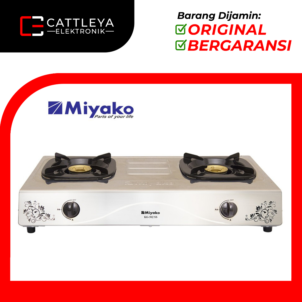 [COD] MIYAKO KOMPOR STAINLESS STEEL KG-502 SS / KG 502 SS / KG502 SS (2 TUNGKU) GARANSI RESMI