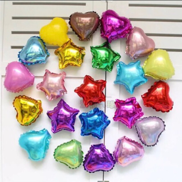 Balon Bintang Star Hati Love mini 15cm 5inch