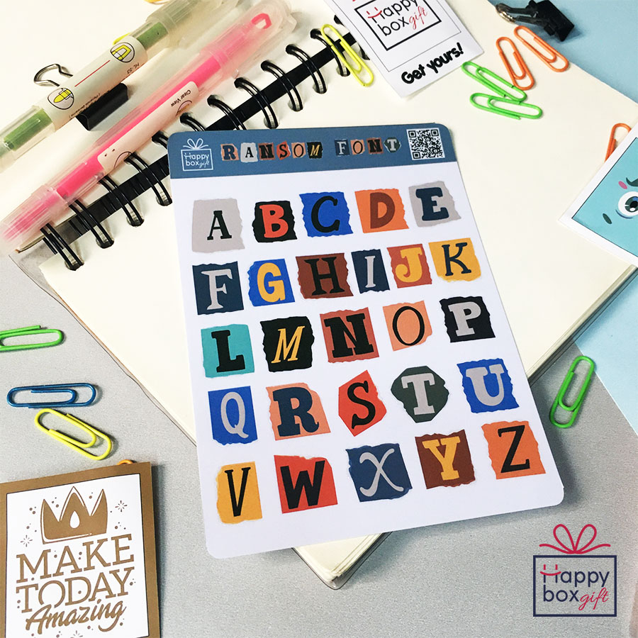 

26Pcs STICKER STIKER PACK AESTHETIC ALPHABET RANSOM FONT JOURNAL DECOR LAPTOP