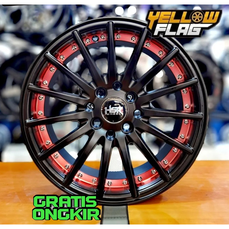 Velg Racing Jari-Jari Ring 15 HSR Tsukuba velg R15 Buat Mobil Brio Ayla Agya Dll