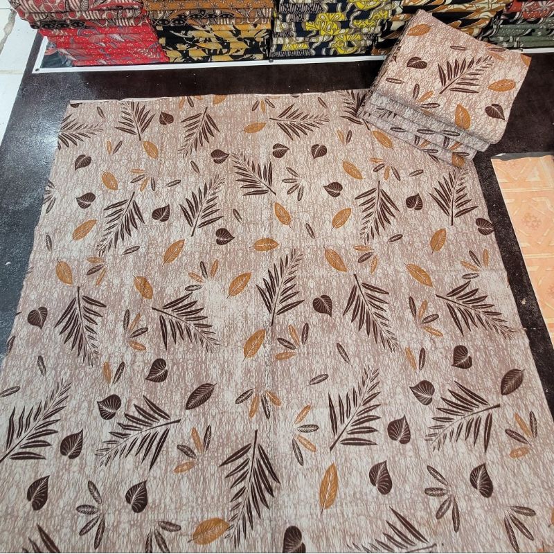 kain batik katun cabut motif ecoprint 1