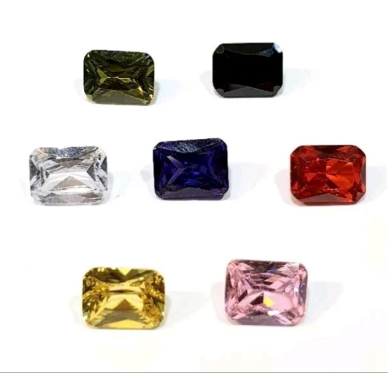 Batu Permata Zircon 5x7 mm AAA - American Diamond Baguette - Batu Permata Sirkon Persegi