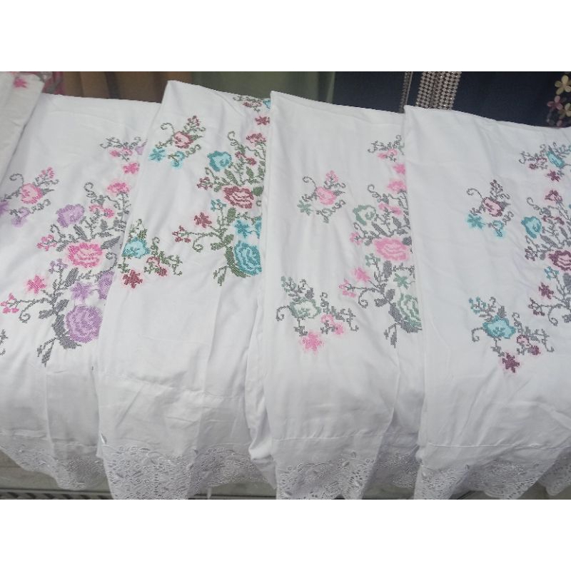 Mukena khadijah strimin putih