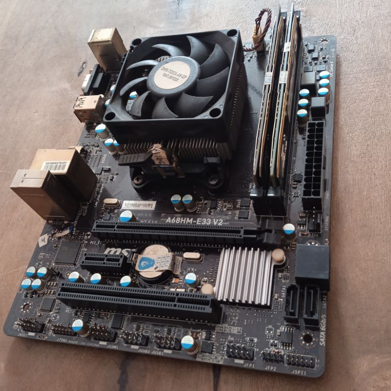 mobo MSI a68hm-e33 V2 + amd a6400k apu + ram ddr3 8gb