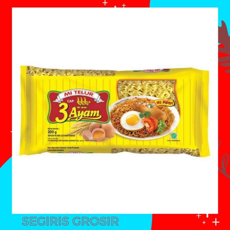 

3 Ayam Mie Telor Super Kuning 200G