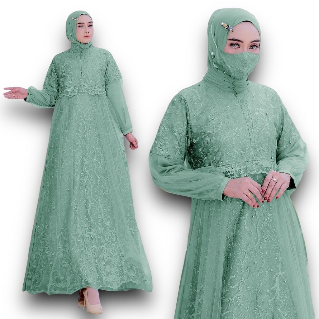 SELFIA GAMIS BUSUI BRUKAT TILE MUTIARA/ GAMIS MUSLIM TERBARU 2023/ BAJU LEBARAN TERKINI