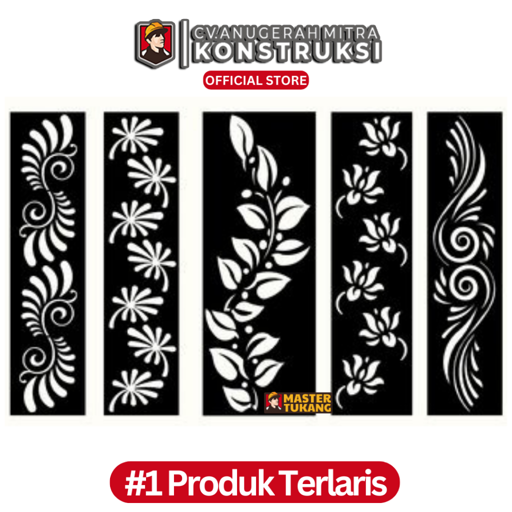 Dekorasi Pagar Ornamen Cutting Laser Plat Besi - GRATIS DESAIN