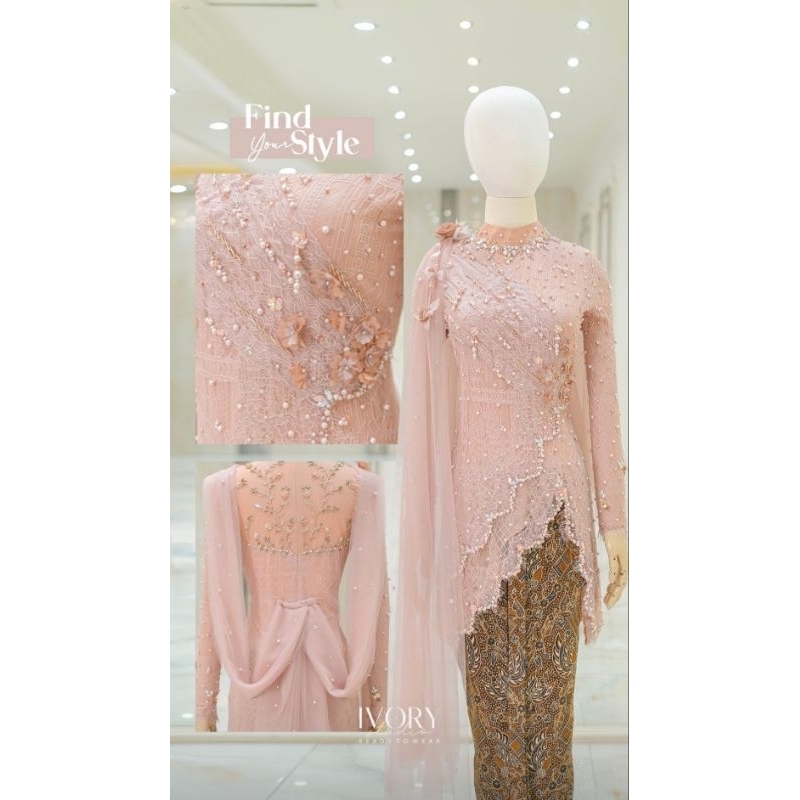 preloved kebaya ivory studio RTW  rosegold