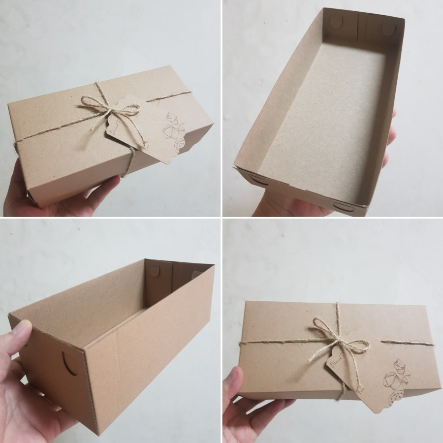 

(12 pcs) kardus roll cake dus garlic bread box brownies kotak kemasan bolu gulung ukuran 23.5x11x8.5cm