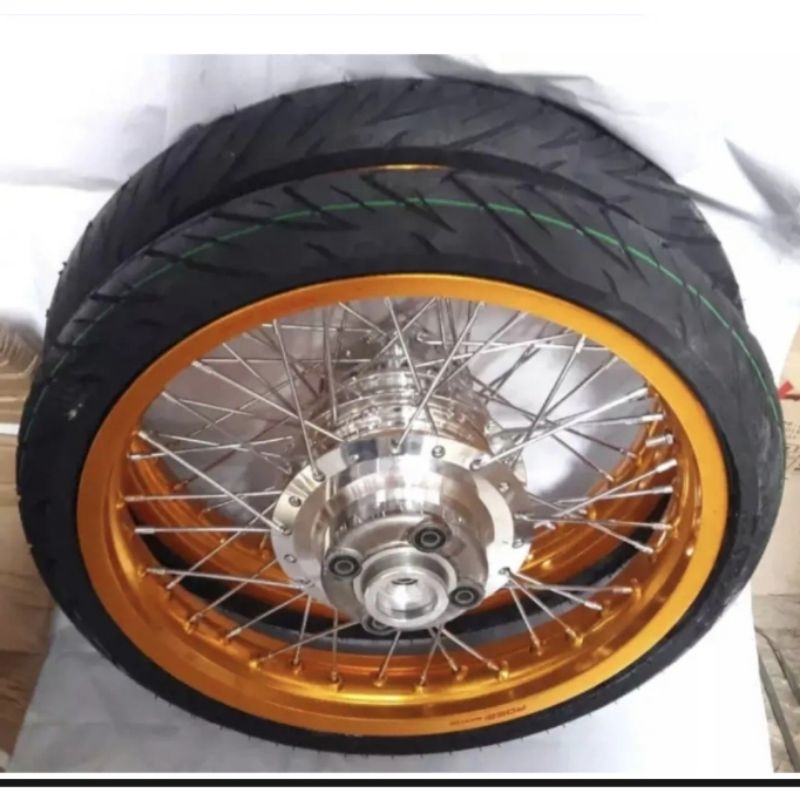 Paketan Velg Megapro Primus/ GL Pro / gl max / Tromol set Jari Velg Plus ban Tinggal Pasang Motor Ho