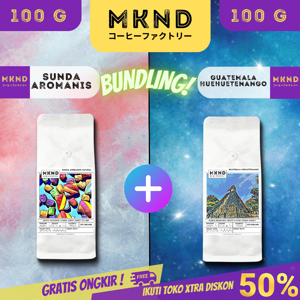 

MKND® BUNDLING HEMAT KOPI ARABIKA SUNDA AROMANIS + KOPI ARABIKA GUATEMALA HUEHUETENANGO SPECIALTY SINGLE ORIGIN IMPORTED BEANS PROMO DISCON | BIJI BUBUK | SINGLE ORIGIN | PREMIUM COFFE | ROASTED BEANS | MANUAL BREW | COFFE ROASTERY