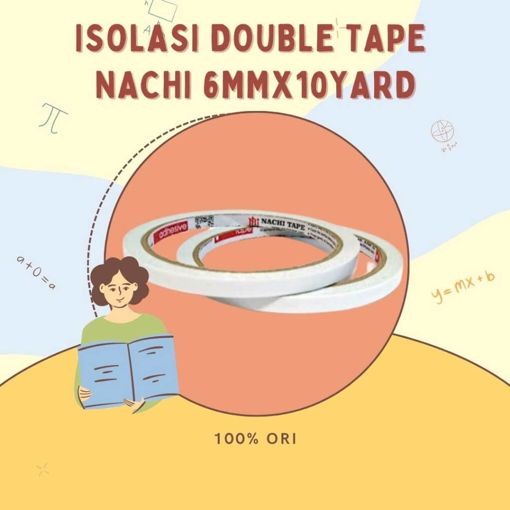 

[ARION STORE] IsolasI Double Tape Nachi 6mm x 10 yard / Isolasi Bolak Balik 1/4 Inch Nachi [Rol]