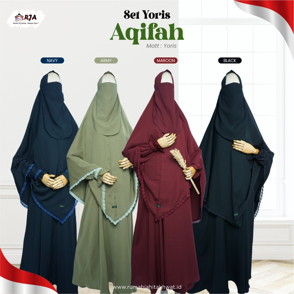 SET GAMIS SYARI SET GAMIS HITAM SET JUBAH SYARI ( SET AQIFA YORIS)