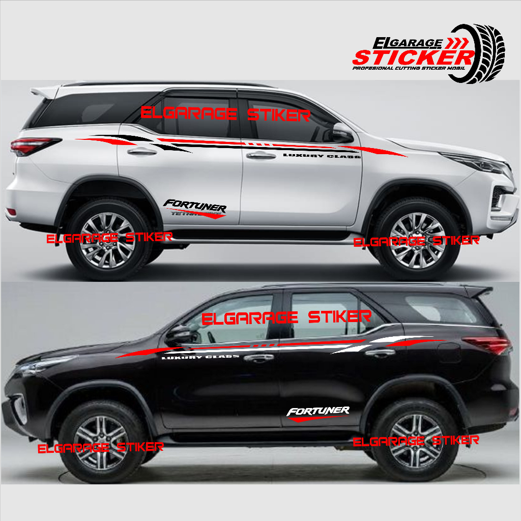 Stiker mobil fortuner cutting stiker list body fortuner stiker body samping mobil fortuner pajero