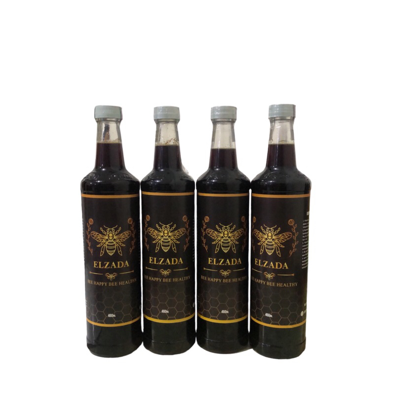 

ELZADA HONEY - MADU HITAM BOTOL 460ml MADU ASLI MADU MURNI