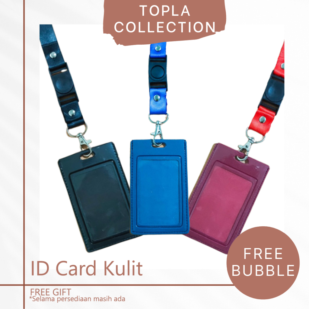 

TOPLA ID Card Holder Kulit Name Tag Holder Flazz Kartu Emoney Pengenal