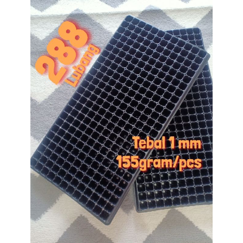 Tray Semai 288 Lubang Tebal 1 mm Potray Seedling Tray Hitam Doff
