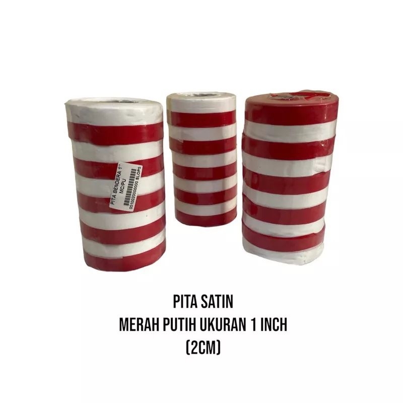 

Pita Satin Merah Putih uk;1/2 inch (1,5cm)