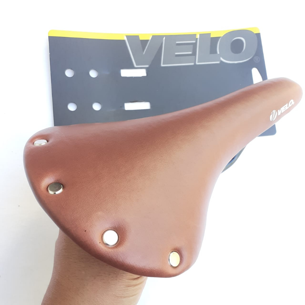 SADEL SEPEDA VELO KANCING PAKU KLASIK VINTAGE COKLAT JOK SADDLE SEDEL MTB FEDERAL BALAP ROAD BIKE MI