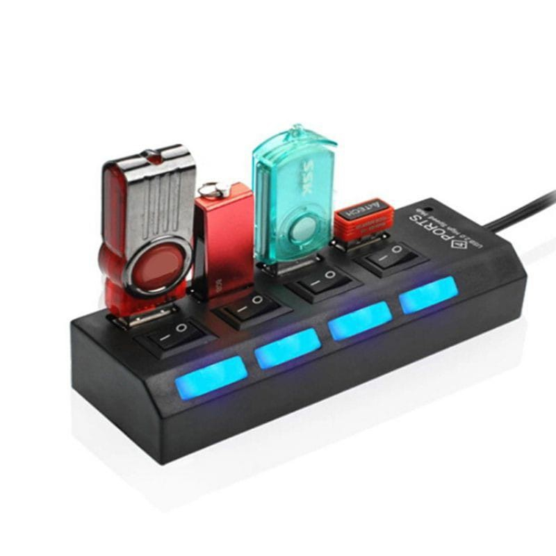 USB HUB 4 PORT 2.0 ON OFF - KABEL USB HUB 4 PORT - PORT 4 USB HUB 2.0 TERMINAL 4 PORT USB HIGH SPEED